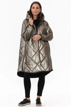 Coats<Tirelli Waldorf Bronze Zip Hem Winter Coat