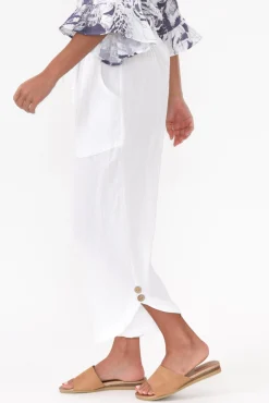 Pants<Hourglass Wallace White Crinkle Cotton Pant