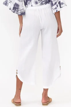 Pants<Hourglass Wallace White Crinkle Cotton Pant