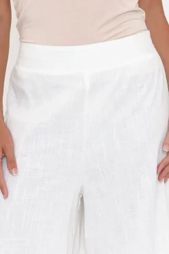 Pants<Willow Tree Walsh White Button Wide Leg Pant