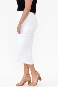 Skirts<Lou Lou White Bamboo Maxi Tube Skirt