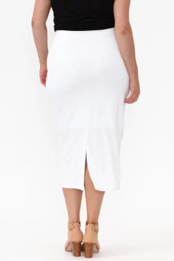 Skirts<Lou Lou White Bamboo Maxi Tube Skirt