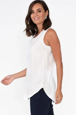 Cotton Tops<Elm White Cotton Scoop Tank