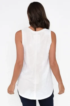 Cotton Tops<Elm White Cotton Scoop Tank