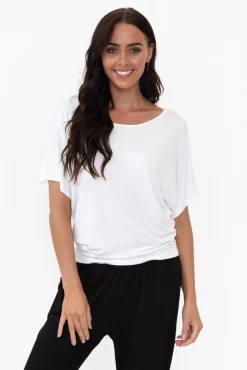 Sleeved Tops<Betty Basics White Maui Tee