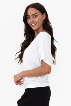 Sleeved Tops<Betty Basics White Maui Tee