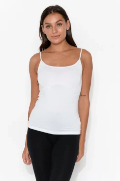 Sleeveless Tops<Tani White Micro Modal Singlet