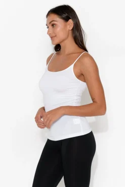 Sleeveless Tops<Tani White Micro Modal Singlet