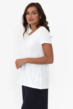 Sleeved Tops<Tani White Micro Modal Swing Tee