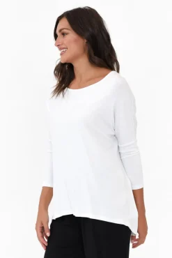 Sleeved Tops<Betty Basics White Milan 3/4 Sleeve Top