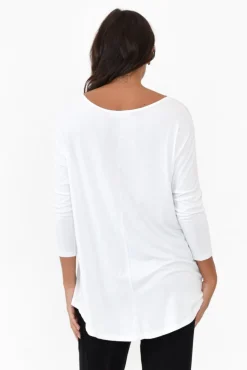 Sleeved Tops<Betty Basics White Milan 3/4 Sleeve Top