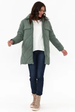 Jackets<Foxwood Whitley Green Longline Puffer Jacket