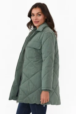 Jackets<Foxwood Whitley Green Longline Puffer Jacket