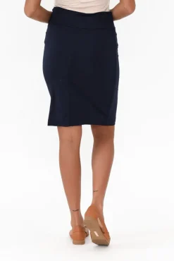 Skirts<Lou Lou Whitney Navy Bamboo Tube Skirt