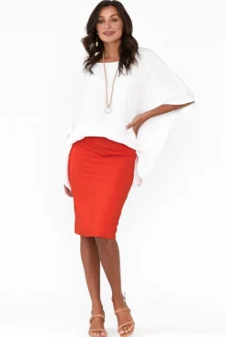Skirts<Lou Lou Whitney Red Bamboo Tube Skirt