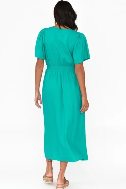 Linen Dresses<Betty Basics Whitney Teal Linen Blend Dress