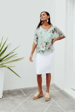 Skirts<Lou Lou Whitney White Bamboo Tube Skirt