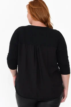Cotton Tops<La Strada Willard Black Cotton Sequin Top