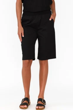 Shorts<Threadz Wilson Black Cotton Short
