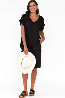 Shorts<Threadz Wilson Black Cotton Short