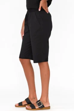 Shorts<Threadz Wilson Black Cotton Short