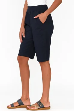 Shorts<Threadz Wilson Navy Cotton Short