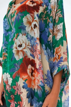 Tunic Tops<AE Luxe Wisteria Green Floral Silk Layer Top