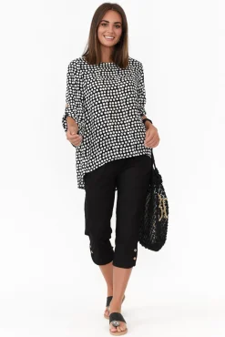 Pants<Willow Tree Wright Black Linen Blend Stretch Pant