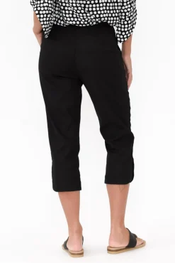 Pants<Willow Tree Wright Black Linen Blend Stretch Pant