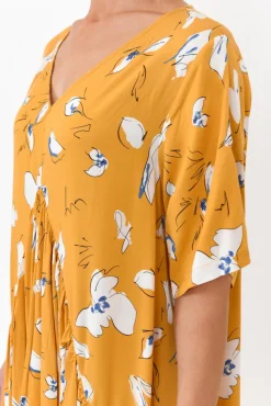 Maxi Dresses<PQ Yellow Abstract Peak Maxi Dress