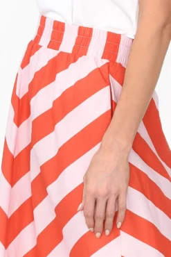 Skirts<Label Of Love Yordan Pink Stripe Cotton Frill Skirt