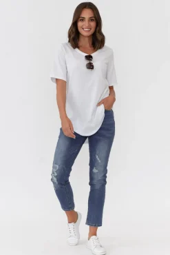 Jeans<Threadz Zadie Distressed Blue Stretch Jean