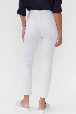 Jeans<Threadz Zadie Distressed White Stretch Jean