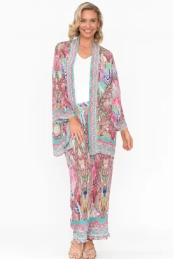 Pants<Fashion Spectrum Zahara Pink Silk Wide Leg Pant