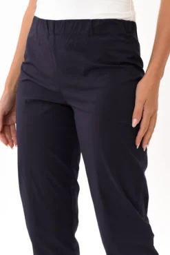 Pants<Orientique Zara Navy Cotton Cropped Stretch Pant