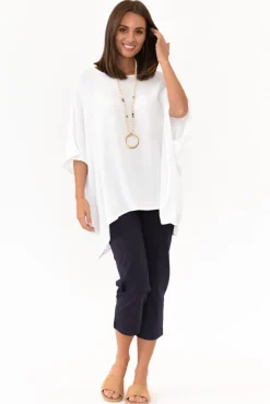 Pants<Orientique Zara Navy Cotton Cropped Stretch Pant