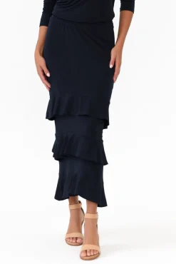 Skirts<Illium Zella Navy Tiered Frill Skirt