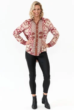 Shirts<365 Days Zigi Pink Chain Shirt