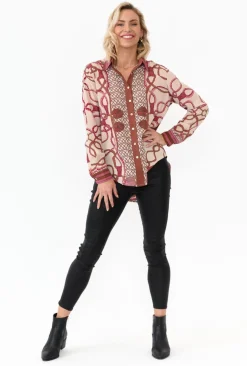 Shirts<365 Days Zigi Pink Chain Shirt