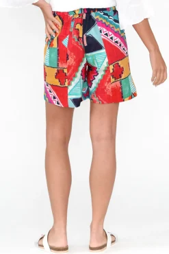 Shorts<Orientique Zio Blue Abstract Organic Cotton Shorts