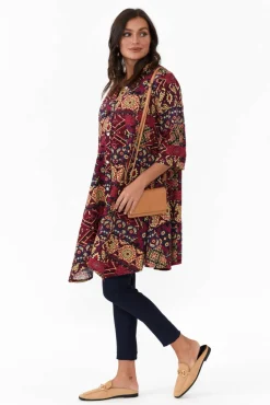 Cotton Tops<Hourglass Zora Pink Diamond Cotton Linen Tunic