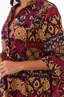 Cotton Tops<Hourglass Zora Pink Diamond Cotton Linen Tunic