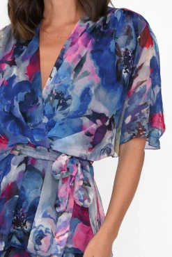 Midi Dresses<L'amore Zula Blue Blossom Layer Dress