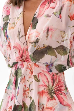 Midi Dresses<L'amore Zula Blush Garden Layer Dress