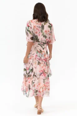 Midi Dresses<L'amore Zula Blush Garden Layer Dress