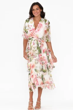 Midi Dresses<L'amore Zula Pink Blossom Layer Dress