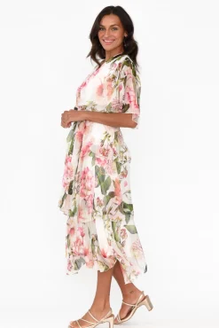 Midi Dresses<L'amore Zula Pink Blossom Layer Dress