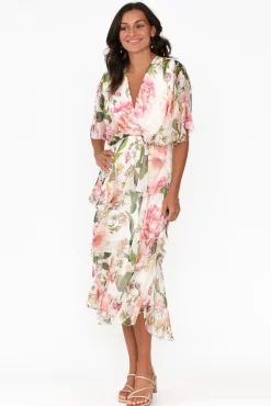 Midi Dresses<L'amore Zula Pink Blossom Layer Dress
