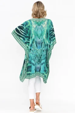 Tunic Tops<Fashion Spectrum Zulu Aqua Silk Kaftan