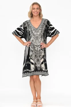 Above Knee Dresses<Fashion Spectrum Zulu Black Silk Dress